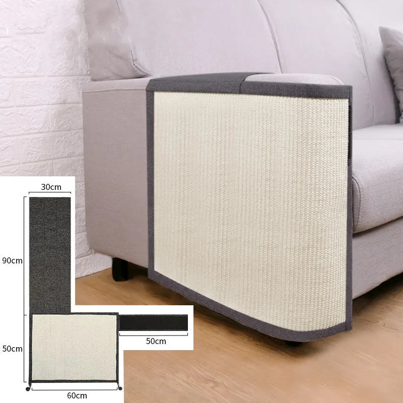 Sofa Scratch Protection Mat | Durable Sisal Armrest Cover for Cat Claw Grooming & Furniture Defense