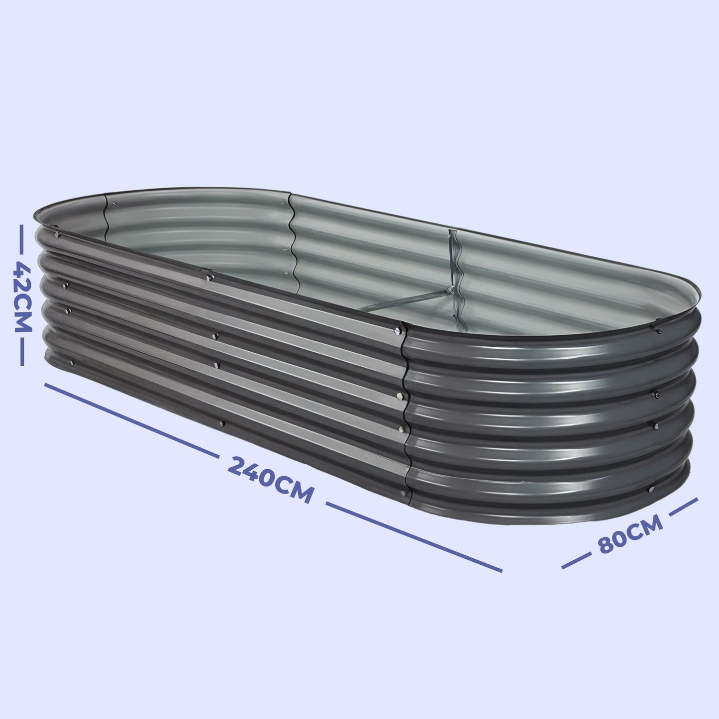 Galvanised Steel Raised Garden Bed | Durable, Modular Design for Organized Planting in Your Outdoor Space