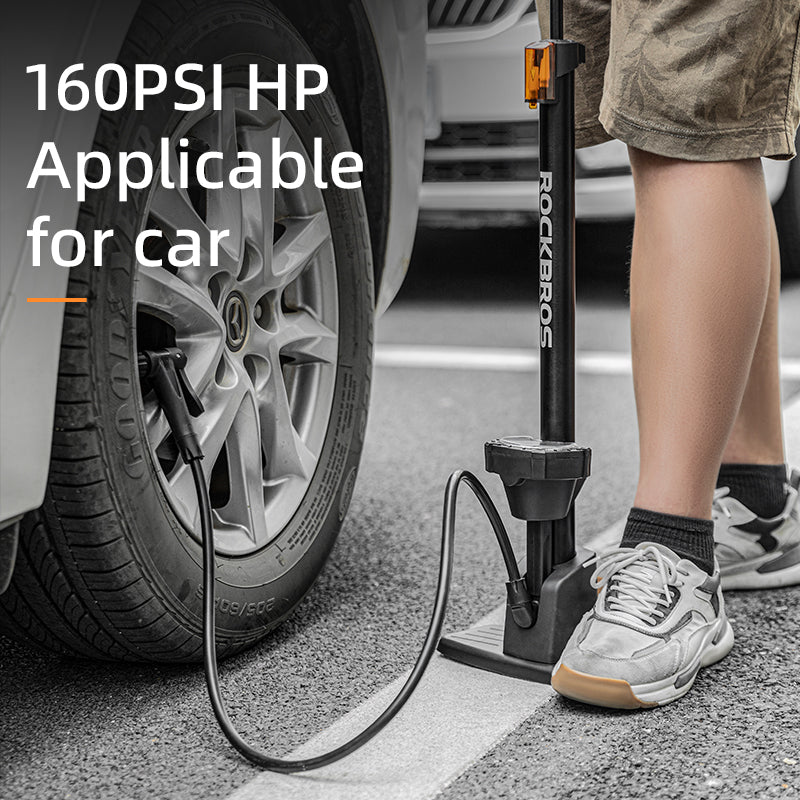 High Pressure Bicycle Floor Pump | 160 PSI, Schrader/Presta Valve & Ergonomic Design for Bikes, Motorcycles & Sports Equipment