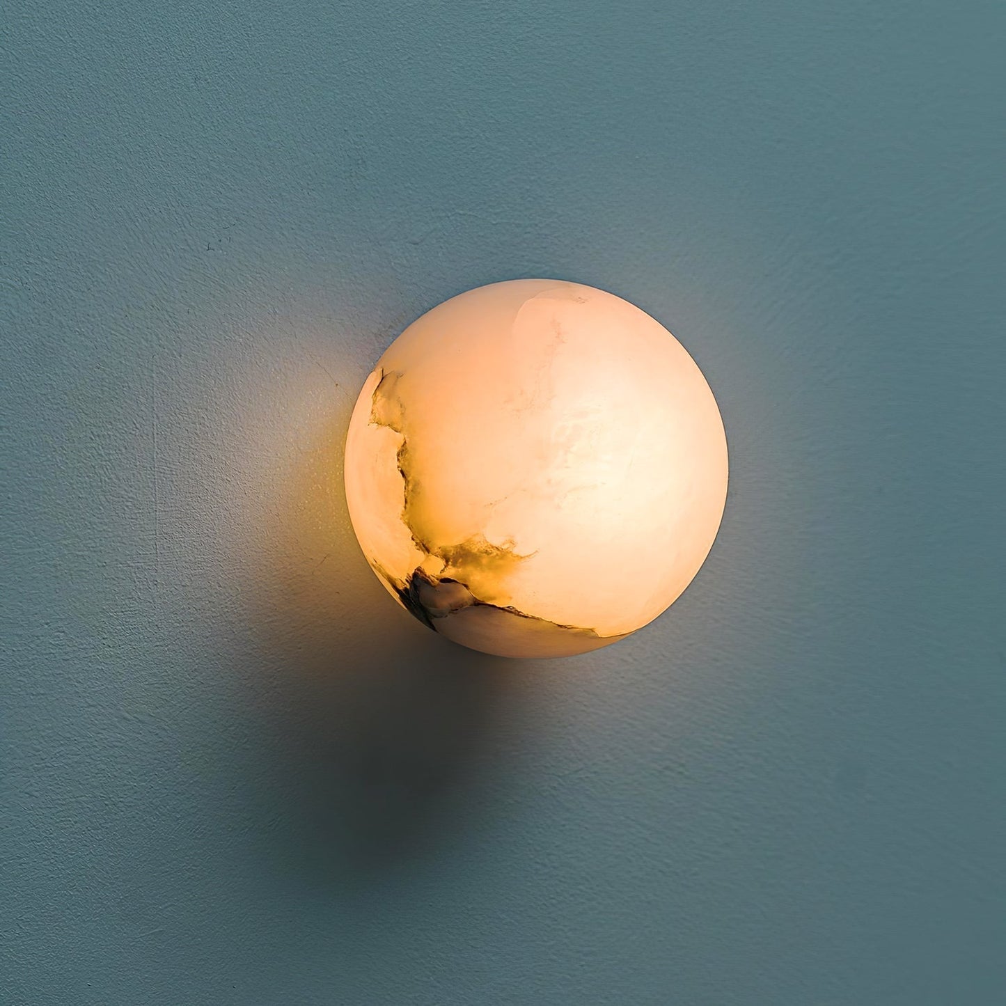LED Mini Orb Wall Lamp - Alabaster Finish - Modern Lighting for Hallway & Bedroom Decor