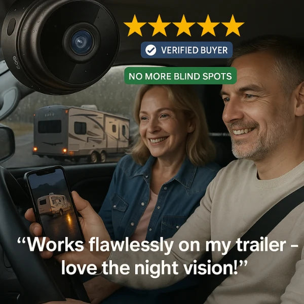 Wireless Waterproof Reverse Camera | 360° Rotatable Mount, Motion Detection & Ideal for Motorhomes, Trucks, and Trailers