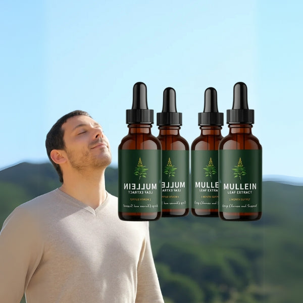Natural Mullein Extract | Mullein Drops for Lung Detox - Support Lungs & Clear Phlegm with Herbal Power