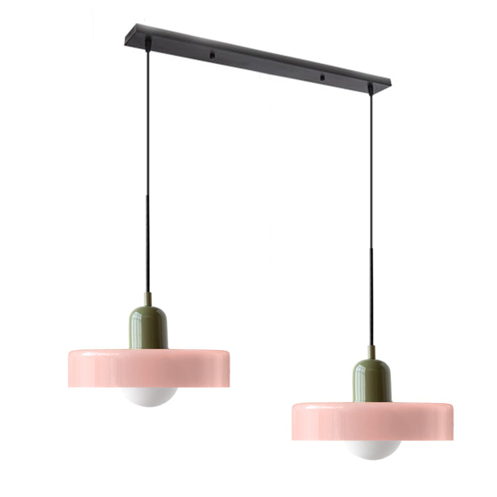 LED Glass Pendant Light with 2 Heads - Modern Design for Kitchen Island & Dining Room Lighting