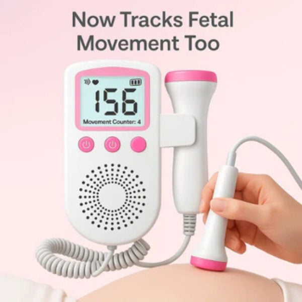 Fetal Doppler Heartbeat Monitor | High-Sensitivity Probe & Clear LCD Display for Expecting Parents