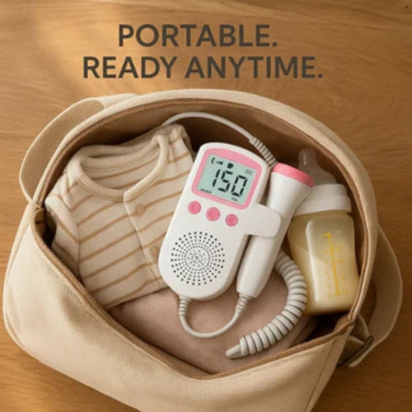 Fetal Doppler Heartbeat Monitor | High-Sensitivity Probe & Clear LCD Display for Expecting Parents