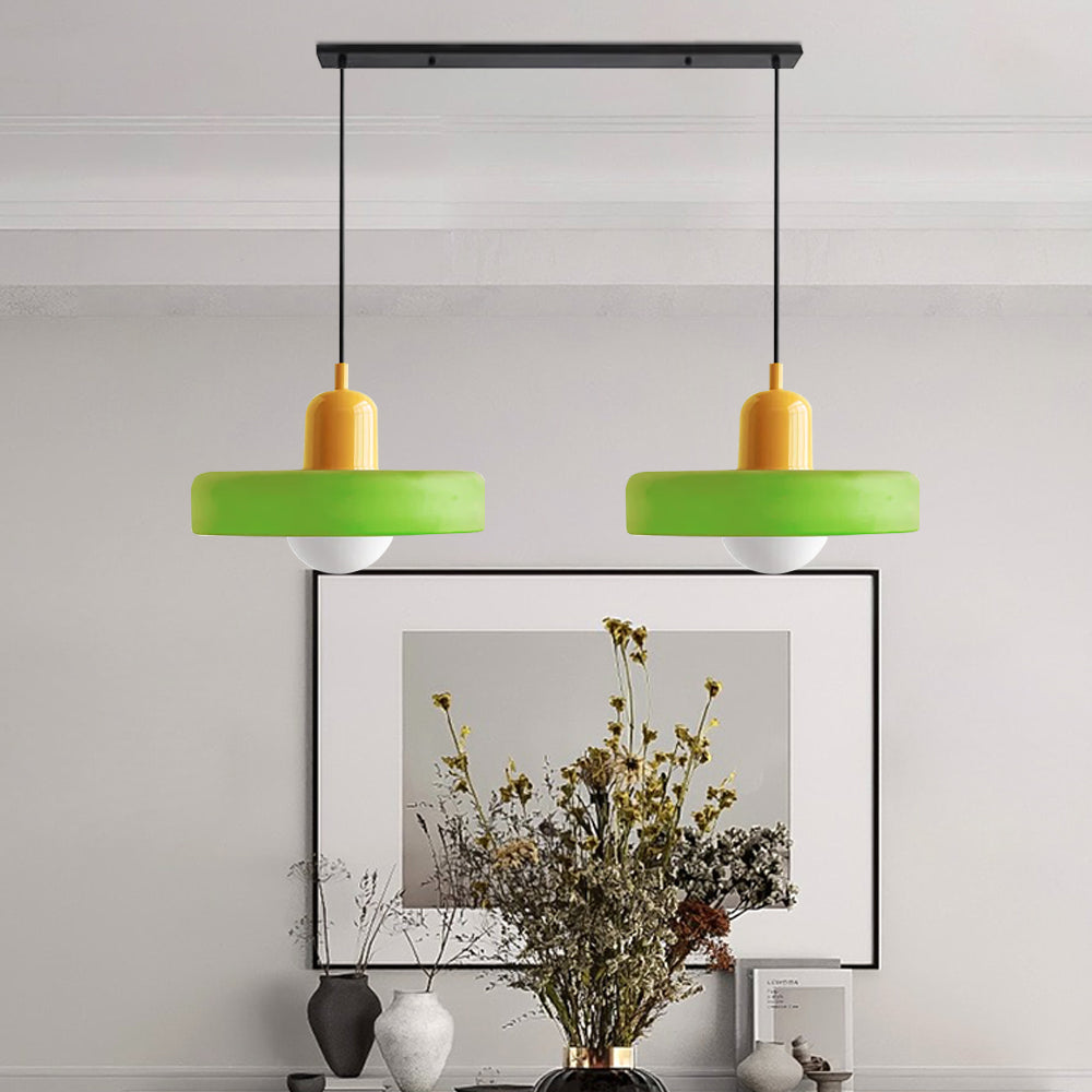 LED Glass Pendant Light with 2 Heads - Modern Design for Kitchen Island & Dining Room Lighting