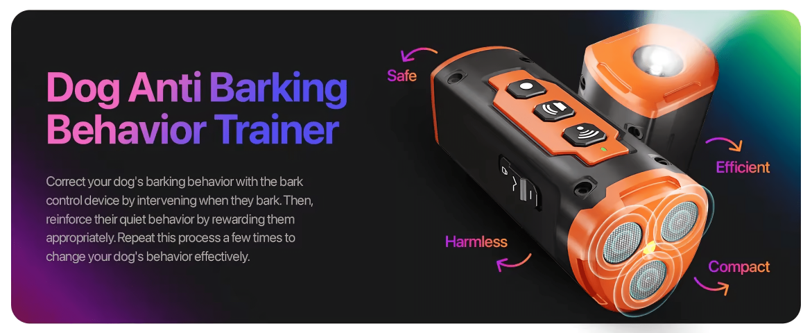 Ultrasonic Dog Barking Control Device | Safe, Pain-Free Trainer with Sound & Light for Effective Behaviour Correction