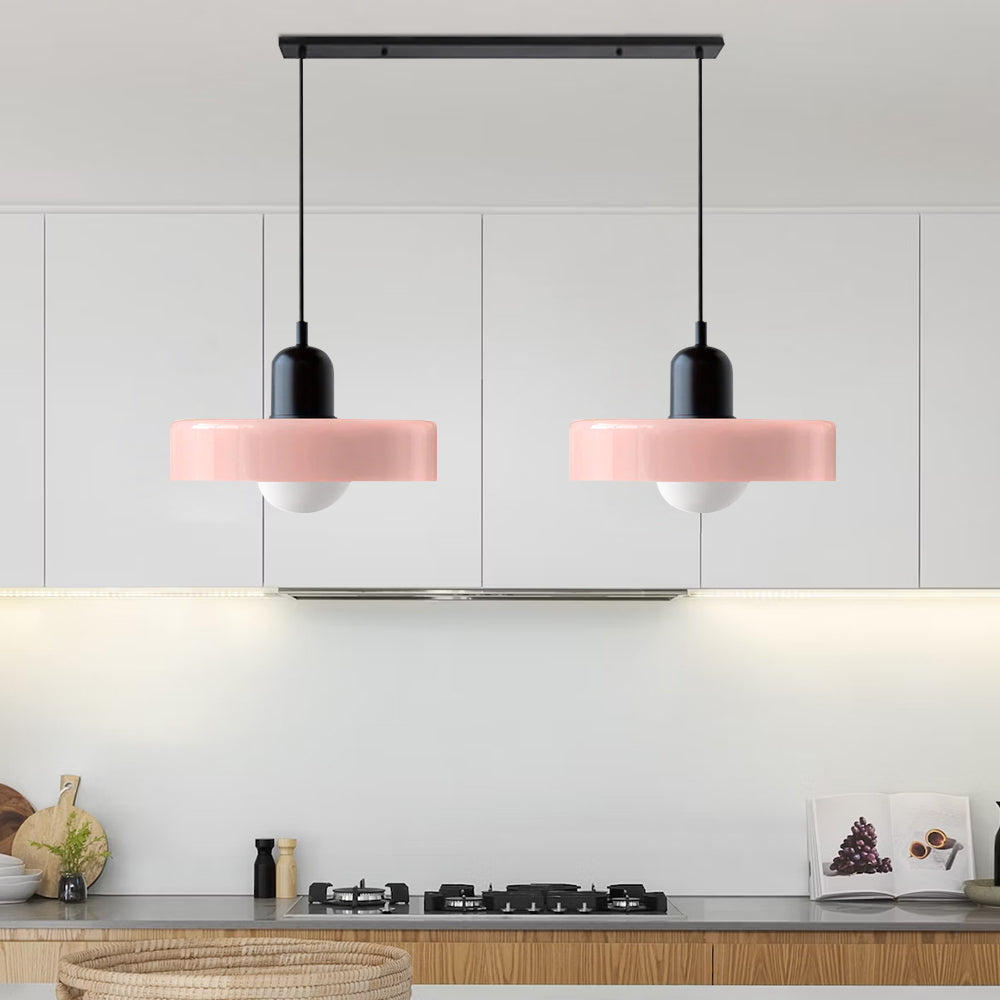 LED Glass Pendant Light with 2 Heads - Modern Design for Kitchen Island & Dining Room Lighting