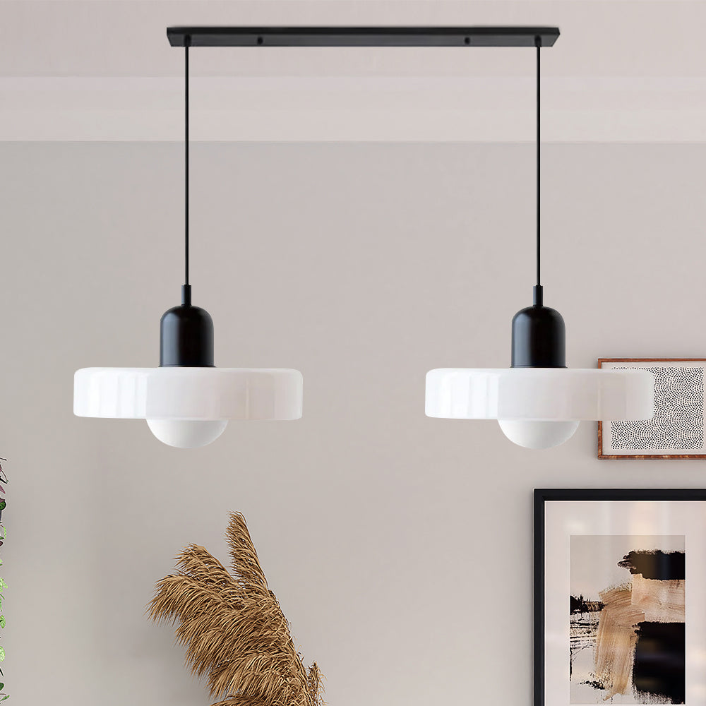 LED Glass Pendant Light with 2 Heads - Modern Design for Kitchen Island & Dining Room Lighting