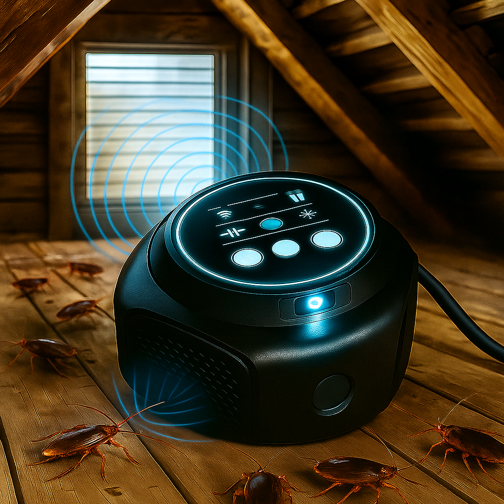 Ultrasonic Cockroach Repeller | Chemical-Free, 24/7 Protection for Kitchens, Pantries & Home Defense