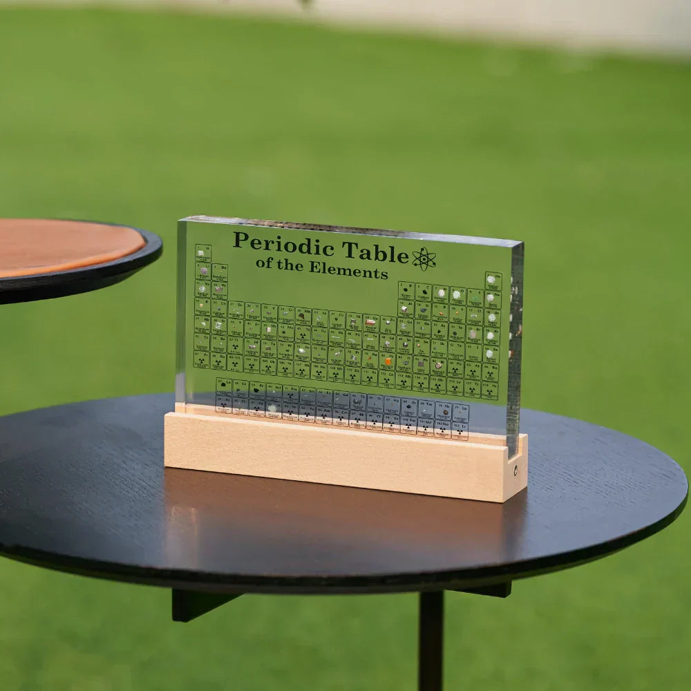 Illuminated Periodic Table with Real Elements | Premium Acrylic Display for Educational Use and Home Decor