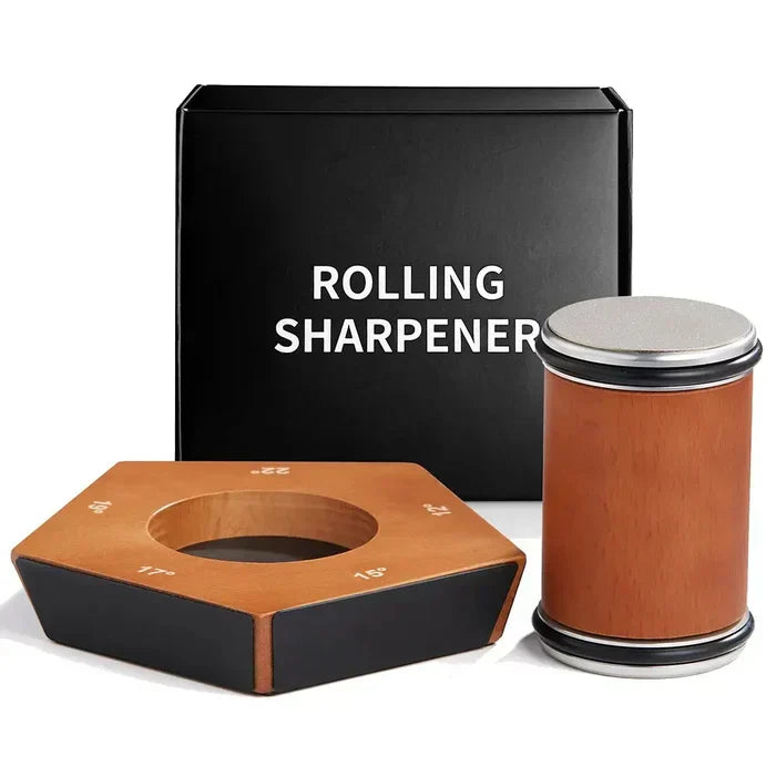 Manual Diamond Knife Sharpener | Premium Wooden Base & Magnetic Angled Design for Professional Kitchen Use