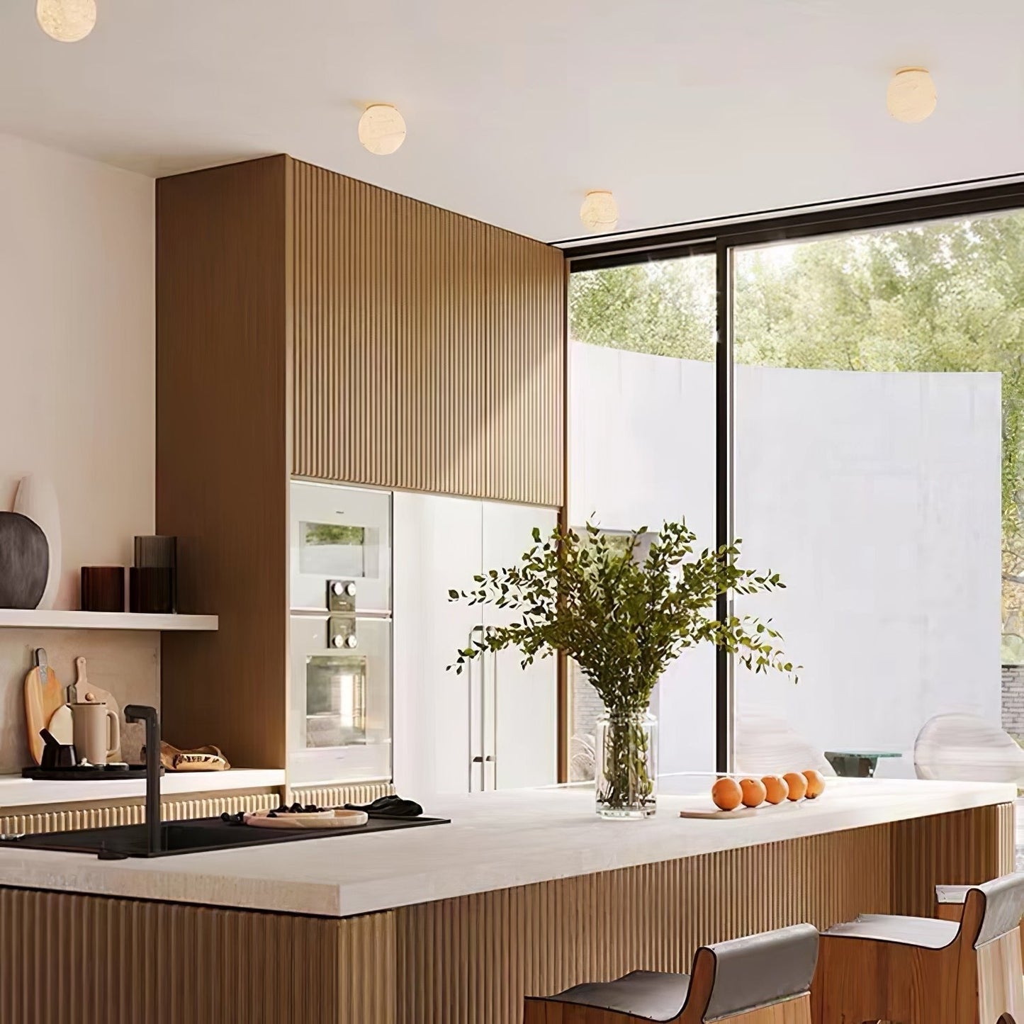 LED Mini Orb Wall Lamp - Alabaster Finish - Modern Lighting for Hallway & Bedroom Decor