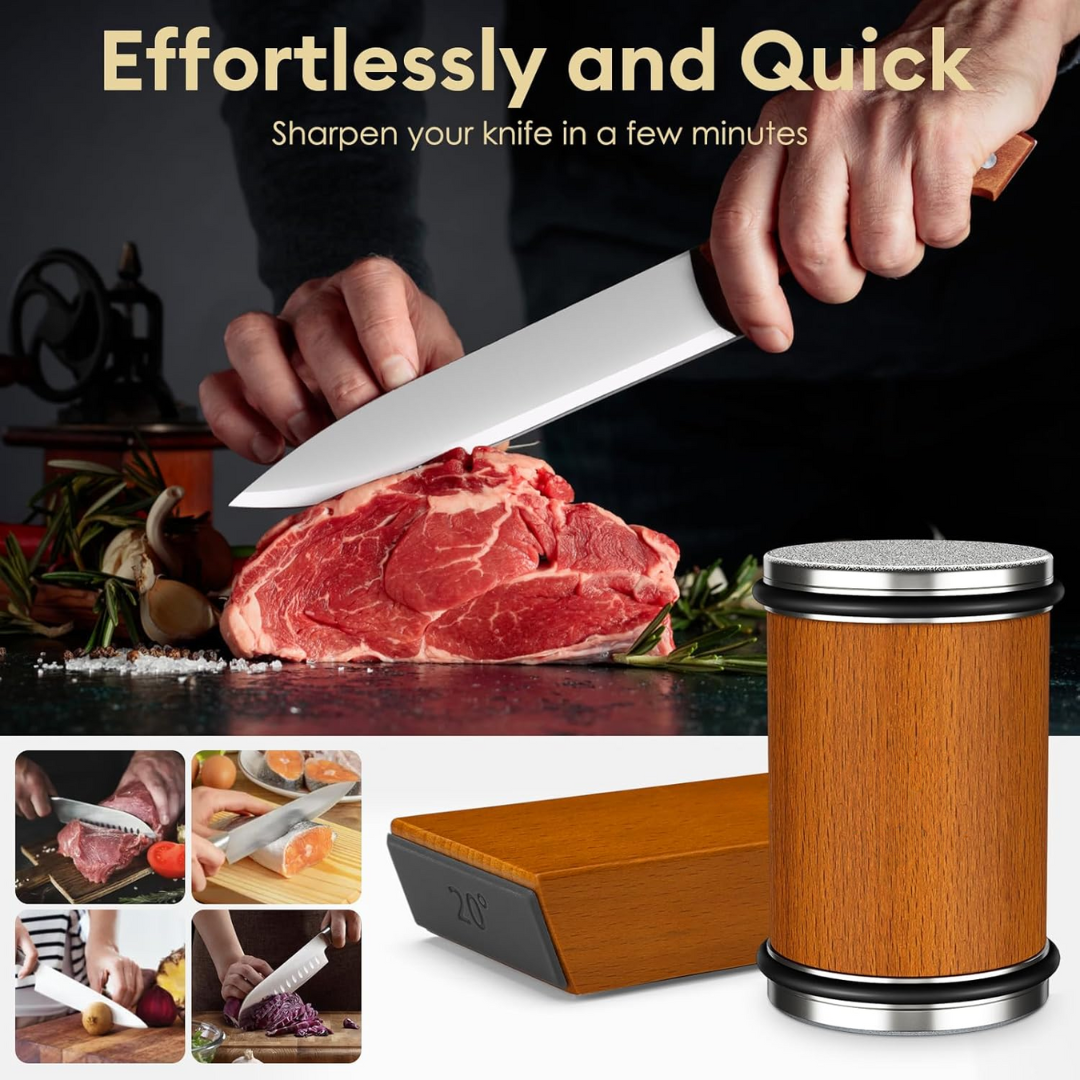 Premium Knife Sharpener - Easy & Safe Blade Sharpening at Home