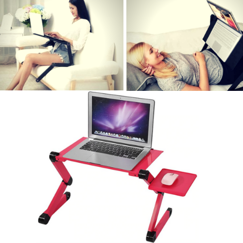 Ergonomic Adjustable Laptop Stand - Folding Bed Desk Table for Comfort and Productivity