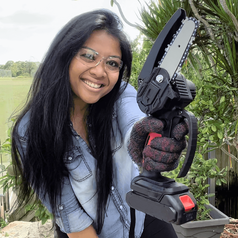 4" Electric Chainsaw Kit with Battery & Charger - Lightweight Cordless Chainsaw for Gardening & Tree Trimming
