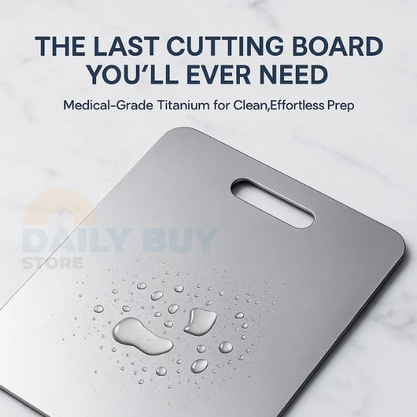 100% Medical Titanium Cutting Board | Durable, Non-Porous Surface for Safe Food Preparation & Easy Cleaning