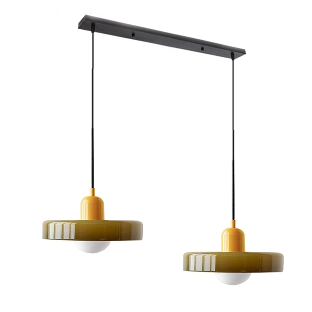 LED Glass Pendant Light with 2 Heads - Modern Design for Kitchen Island & Dining Room Lighting