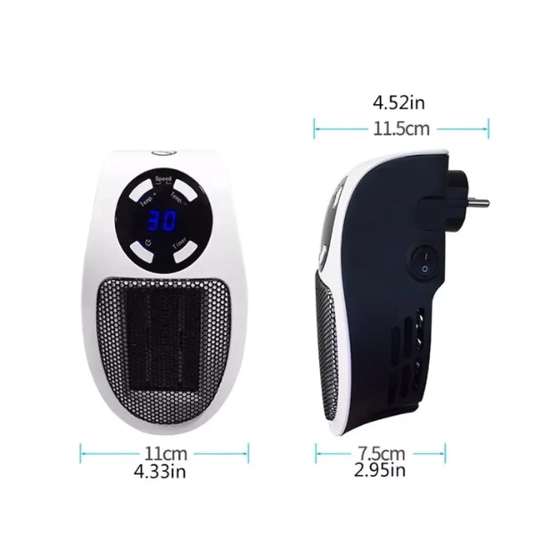 Compact Electric Heater - Portable USB & Plug-In Mini Space Heater for Home Office, Bedroom, and Travel Use