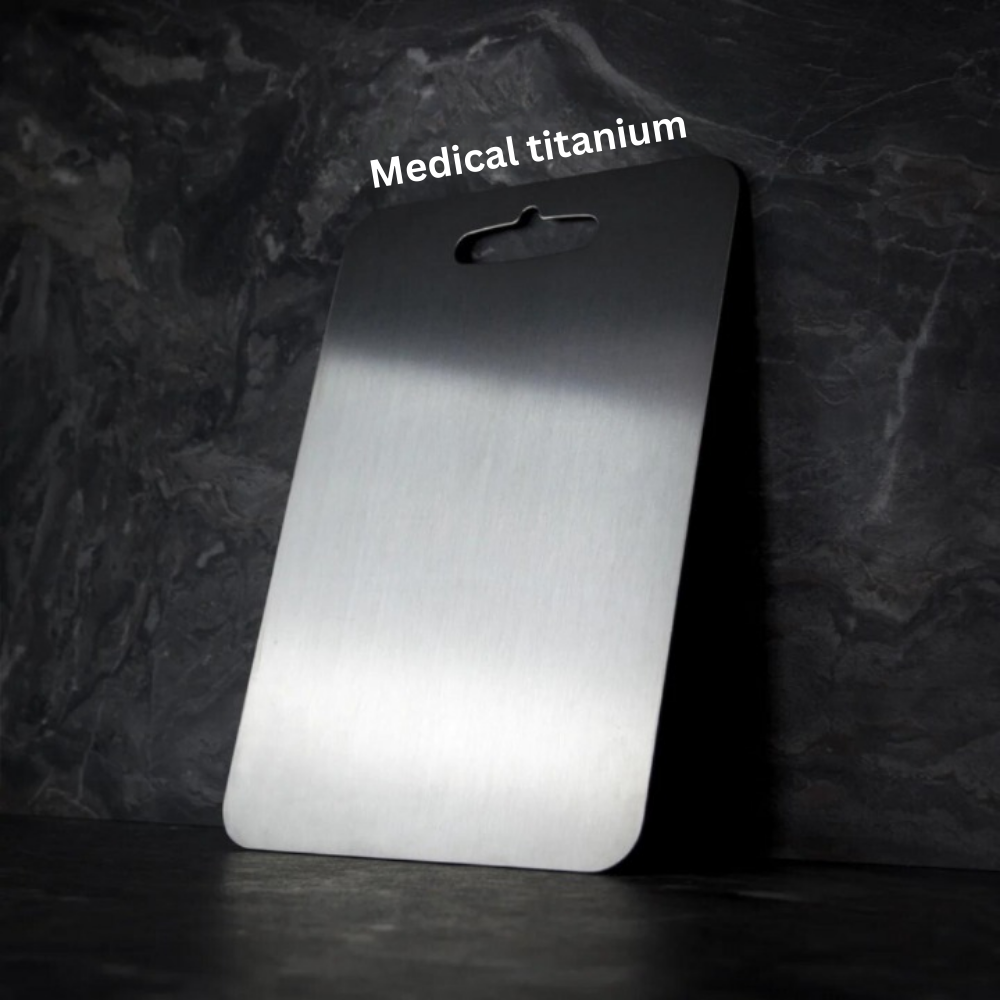100% Medical Titanium Cutting Board | Durable, Non-Porous Surface for Safe Food Preparation & Easy Cleaning