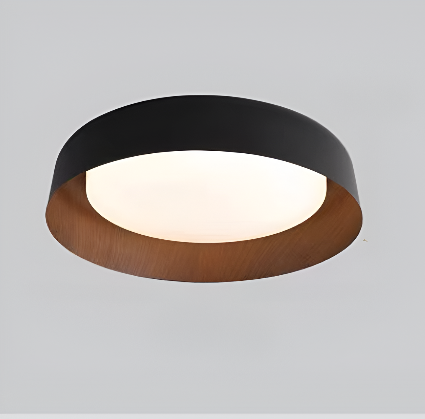 Wood Grain Round Ceiling Lamp - Wabi-Sabi Style Fixture for Living Room & Bedroom Lighting
