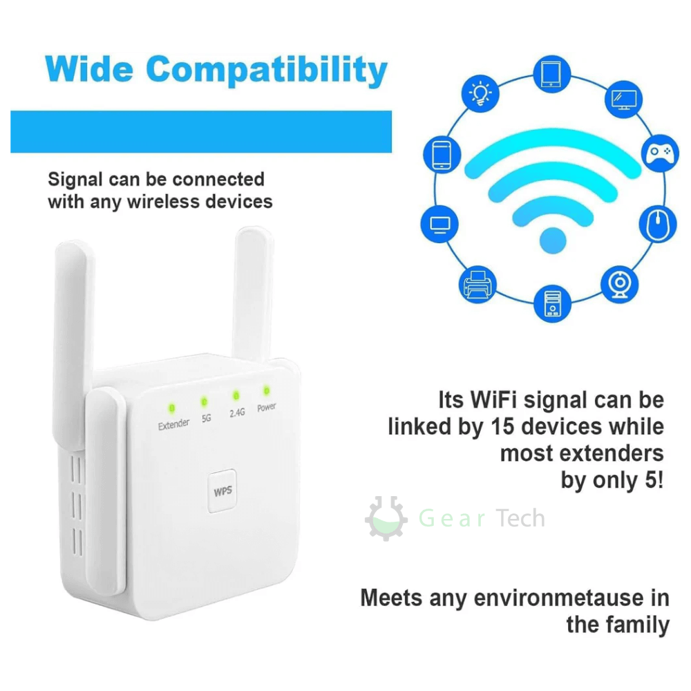 5G WiFi Booster Extender, High-Speed Signal Amplifier for Home & Office, Enhanced Connectivity for Streaming & Gaming