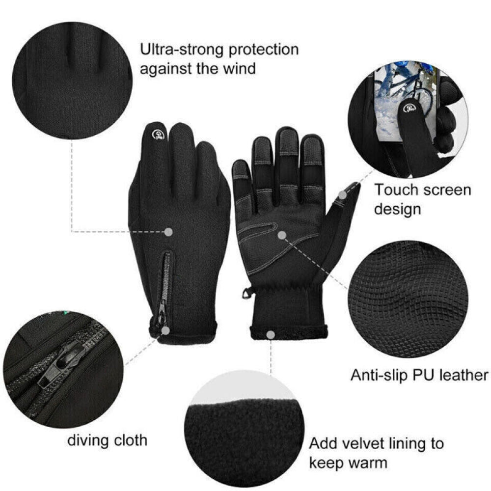 Electric Heated Gloves for Men & Women, Waterproof, Rechargeable, Winter Cycling & Skiing Gear