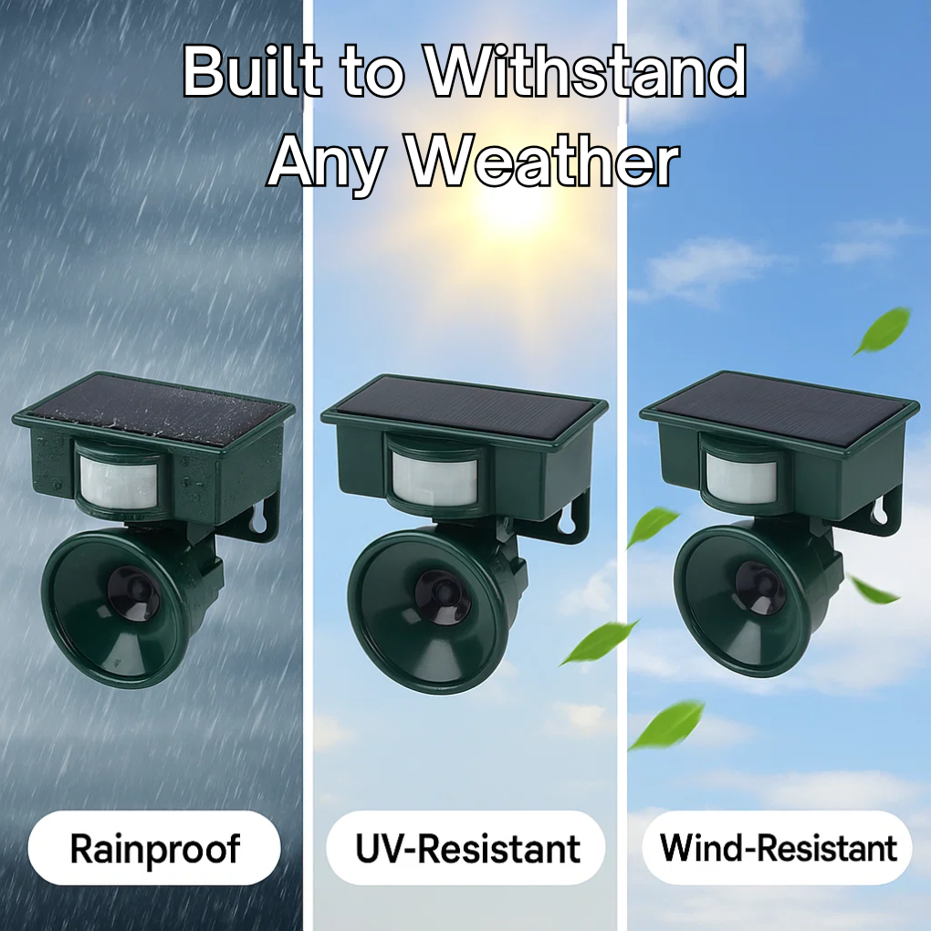 Motion Sensor Bird Deterrent | Eco-Friendly Pigeon Repeller with Sound Scarer for Gardens & Outdoor Spaces