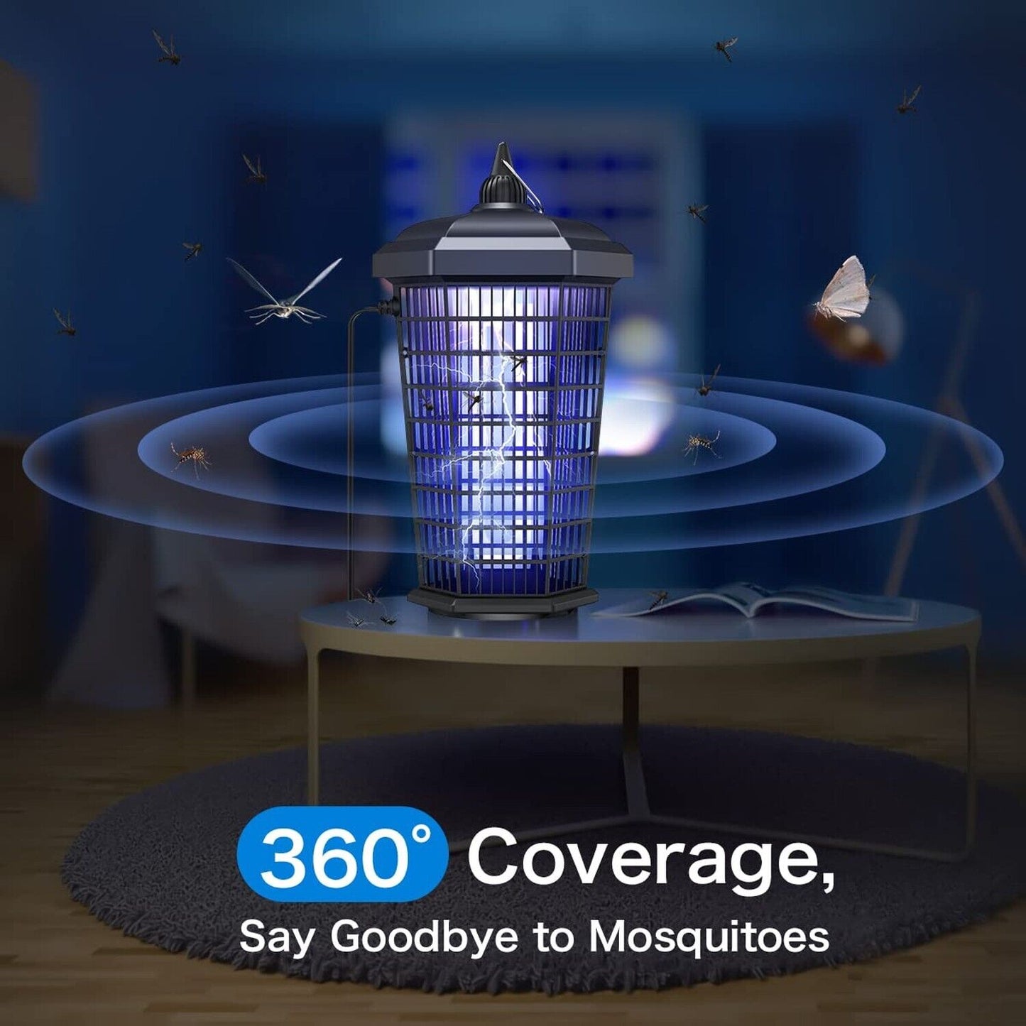 Moth Killer Lamp | 30W Waterproof Bug Zapper for Moths, Mosquitoes & Flying Insects in Home, Patio & Garden