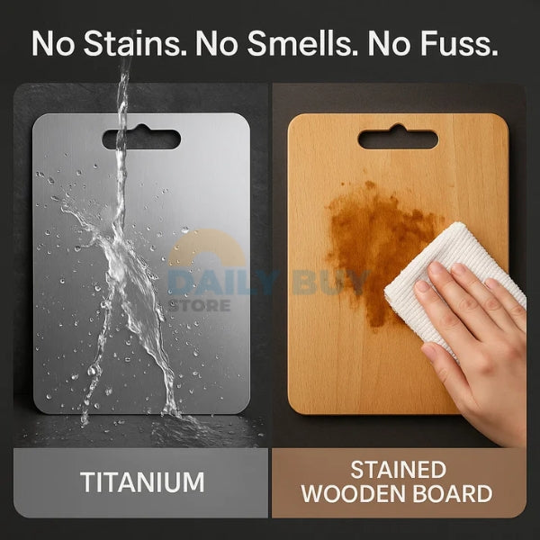 100% Medical Titanium Cutting Board | Durable, Non-Porous Surface for Safe Food Preparation & Easy Cleaning
