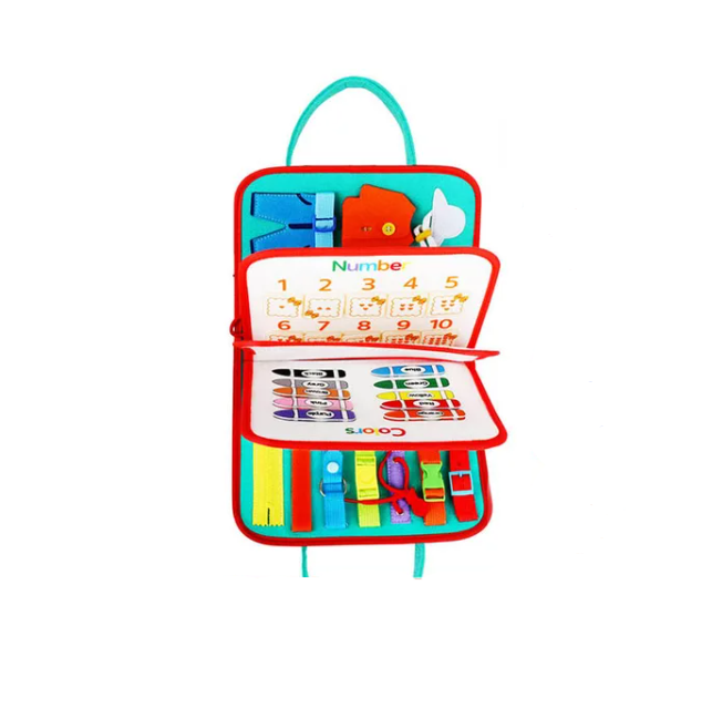 Portable Montessori Busy Board – Engaging Toddler Toy for Home & Travel