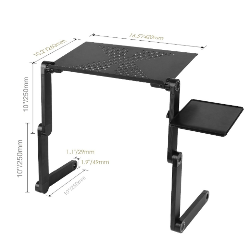 Ergonomic Adjustable Laptop Stand - Folding Bed Desk Table for Comfort and Productivity