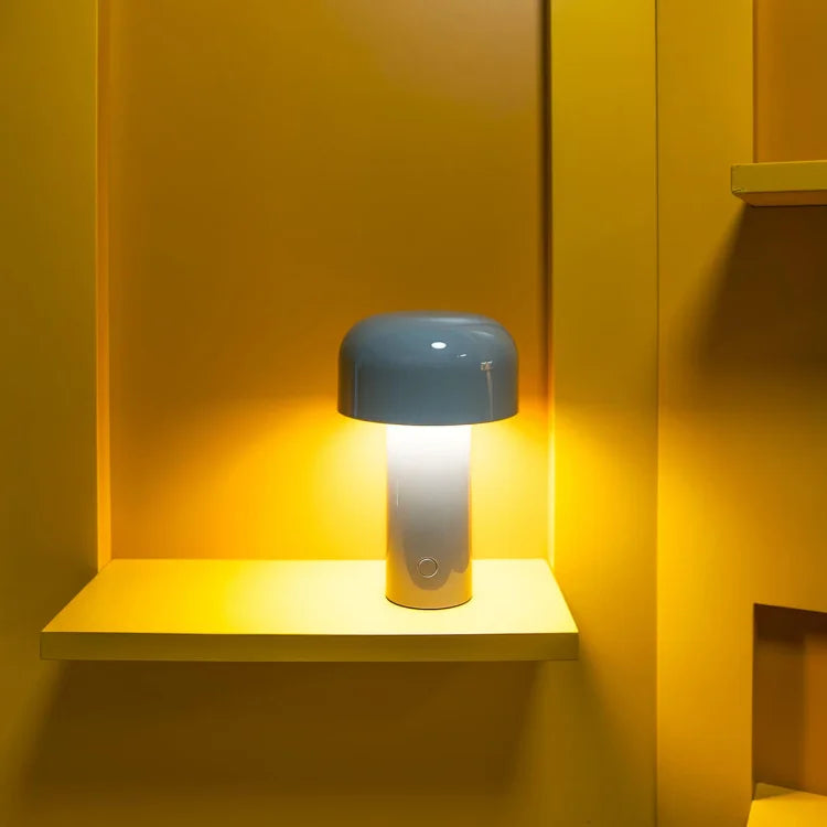 LED Mushroom Rechargeable Table Lamp - Portable Night Light with Adjustable Brightness for Home, Office, and Outdoor Use