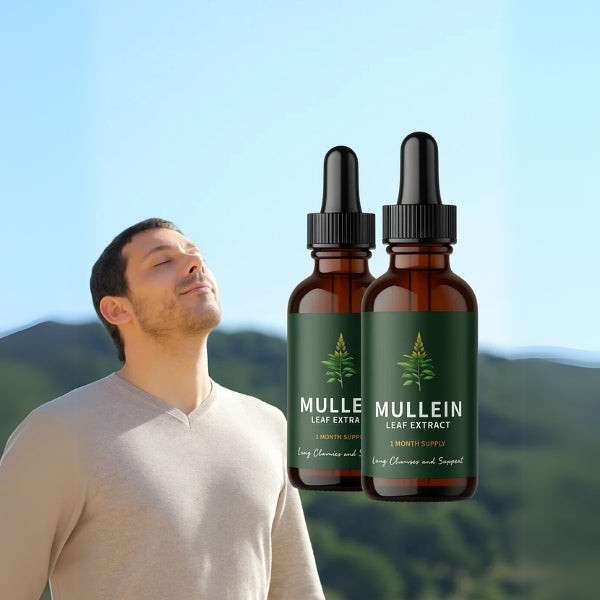 Natural Mullein Extract | Mullein Drops for Lung Detox - Support Lungs & Clear Phlegm with Herbal Power