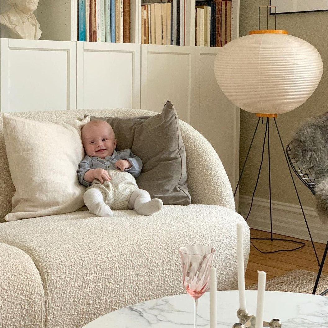 LED Rice Paper Floor Lamp - Adjustable Height, Soft Ambient Light for Living Room & Bedroom Decor