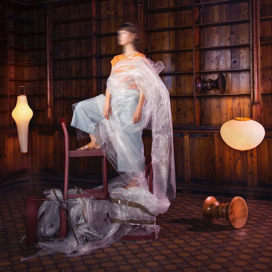 LED Rice Paper Floor Lamp - Adjustable Height, Soft Ambient Light for Living Room & Bedroom Decor