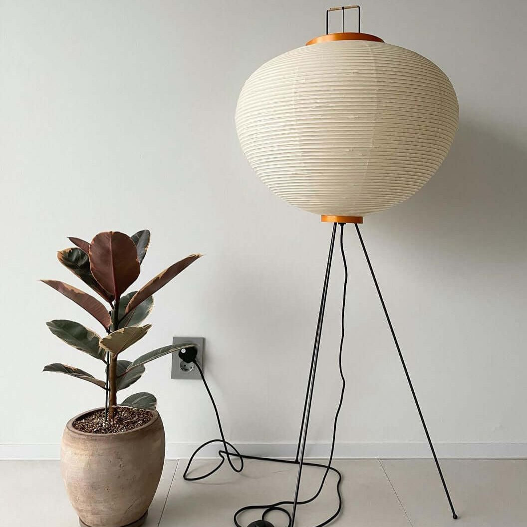 LED Rice Paper Floor Lamp - Adjustable Height, Soft Ambient Light for Living Room & Bedroom Decor