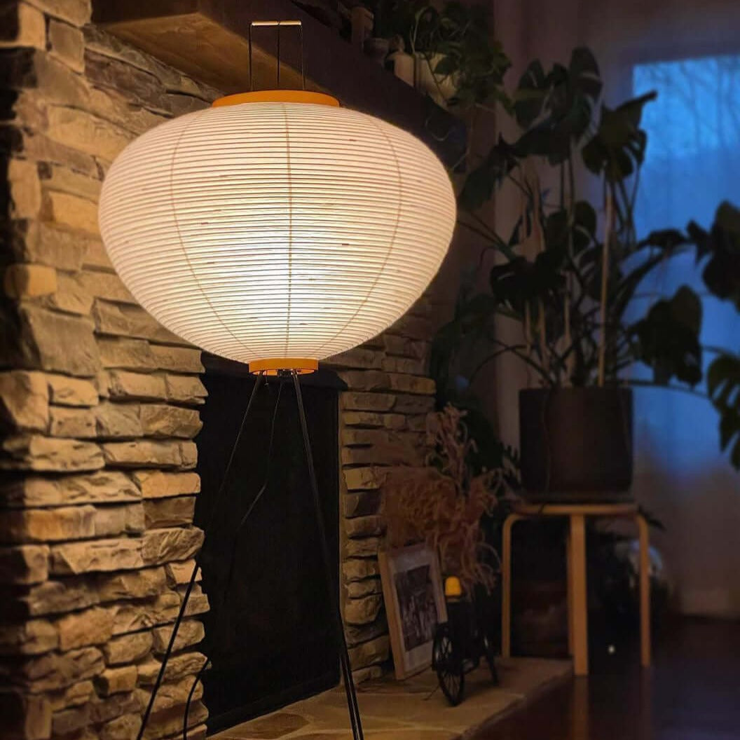 LED Rice Paper Floor Lamp - Adjustable Height, Soft Ambient Light for Living Room & Bedroom Decor