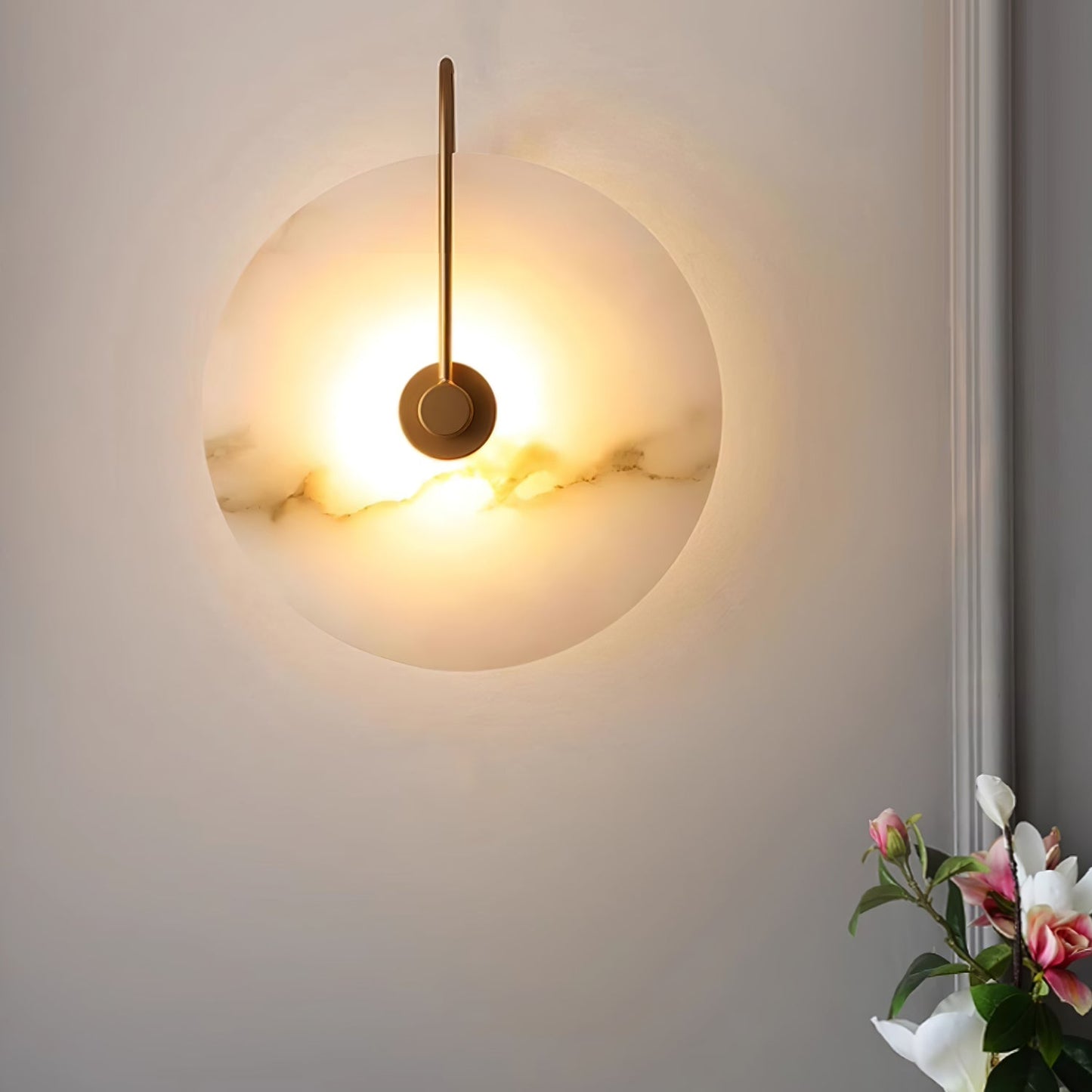 LED Wall Lamp with Alabaster Shade for Modern Home Lighting & Accent Decor