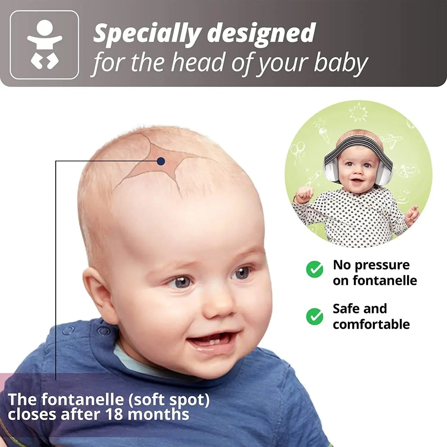 Infant Hearing Protection – Soft & Comfortable Noise Cancelling Ear Muffs
