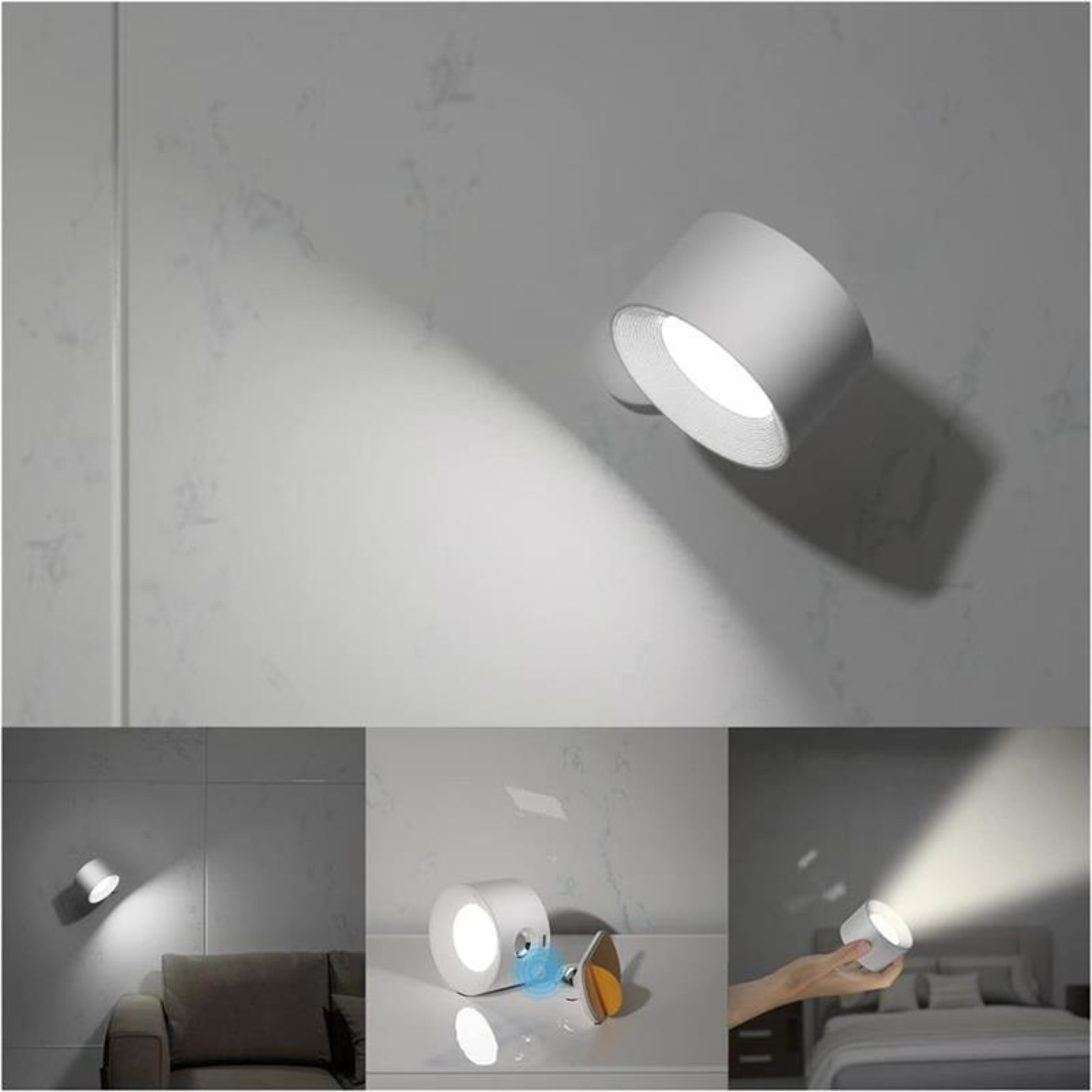 Cordless Rechargeable 360° Wall Light - Flex Lamp 2.0 for Indoor & Outdoor Use, Portable LED Fixture for Home & Garden Lighting