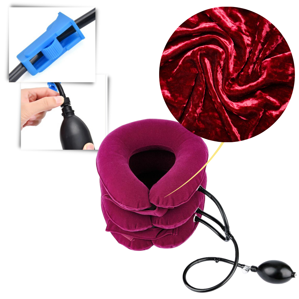 Neck Pain Relief Inflatable Traction Collar – Cervical Support - Maximum Comfort