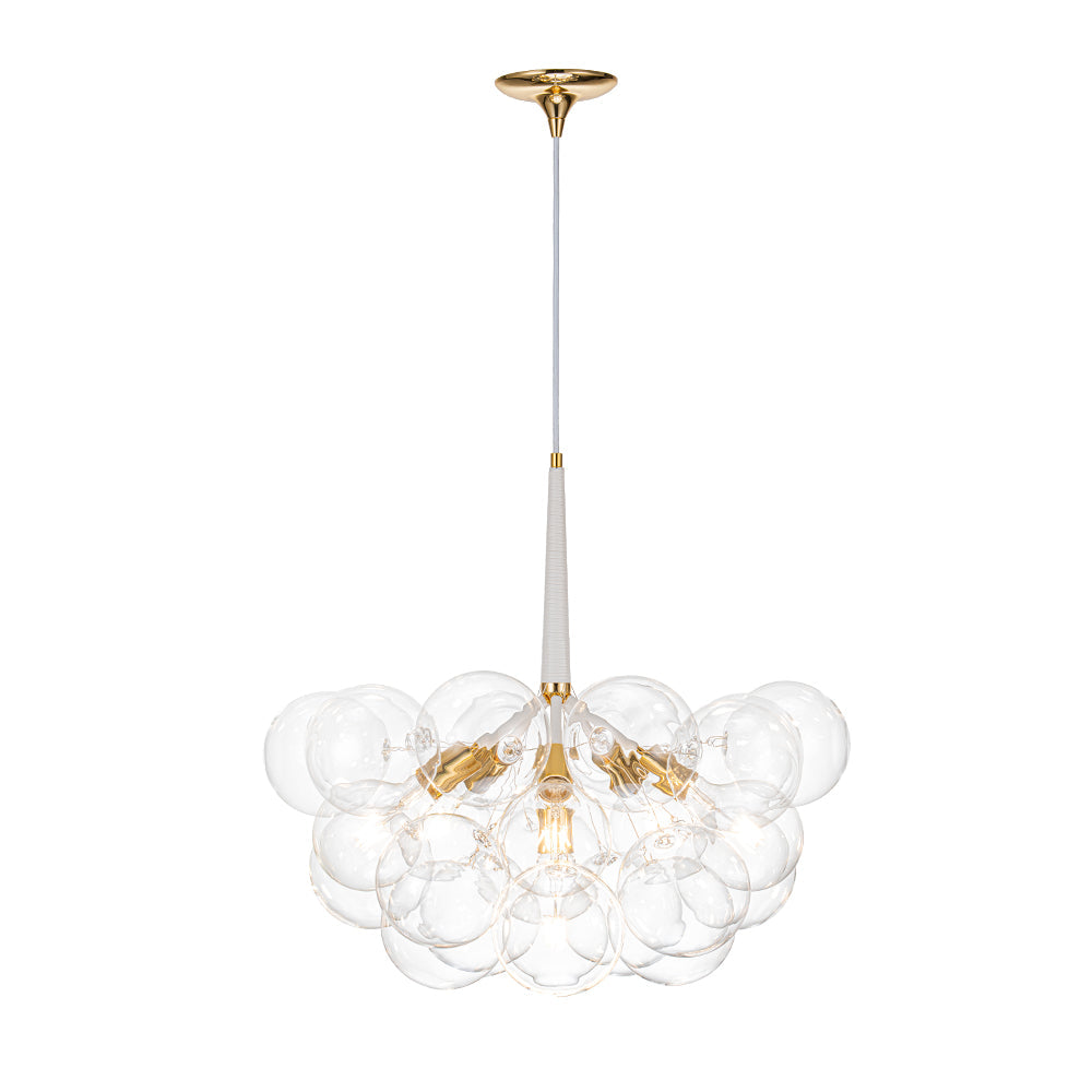 Clear Glass Bubble Chandelier - Modern Pendant Light Fixture for Dining Room & Living Room Decor