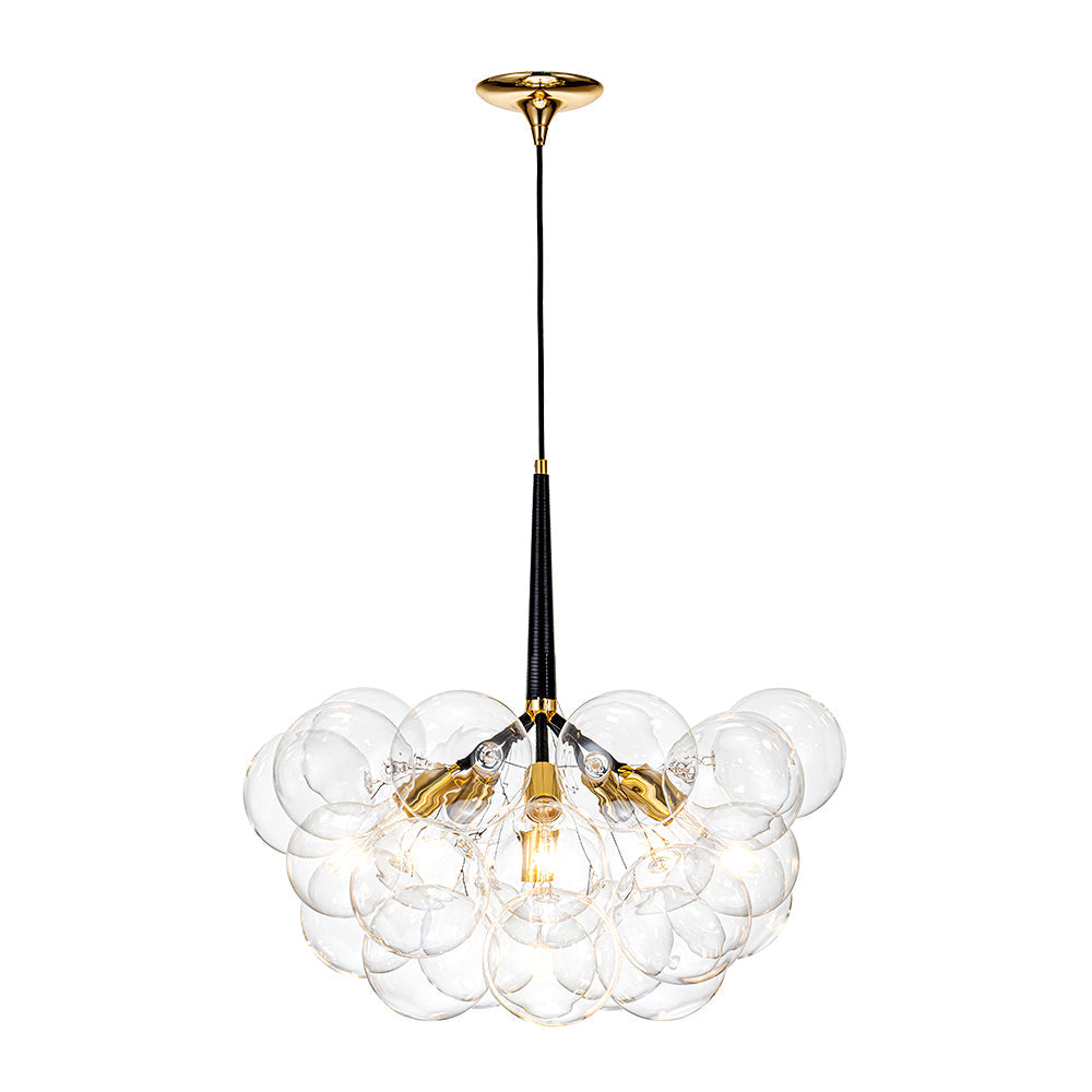 Clear Glass Bubble Chandelier - Modern Pendant Light Fixture for Dining Room & Living Room Decor