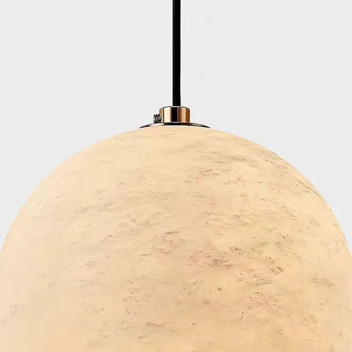 Nordic Alabaster Globe Pendant Light Fixture - Marble Finish for Living Room & Dining Room Lighting