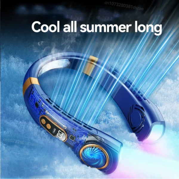 Neck Cooler – 8000mAh Bladeless Mini Fan with LED Display