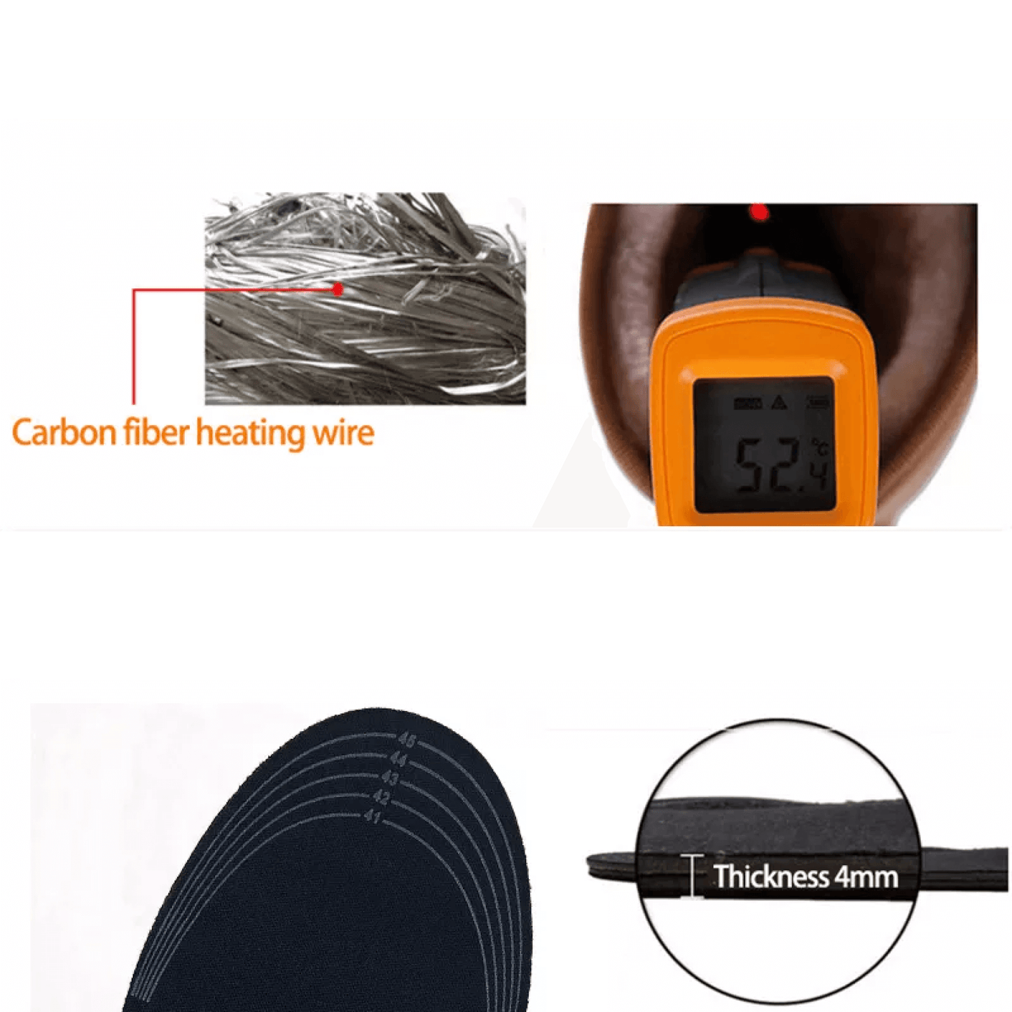 Heated Shoe Insoles Inserts - Rechargeable Thermal Footbed for Comfort in Shoes & Boots - Ideal for Cold Weather Use