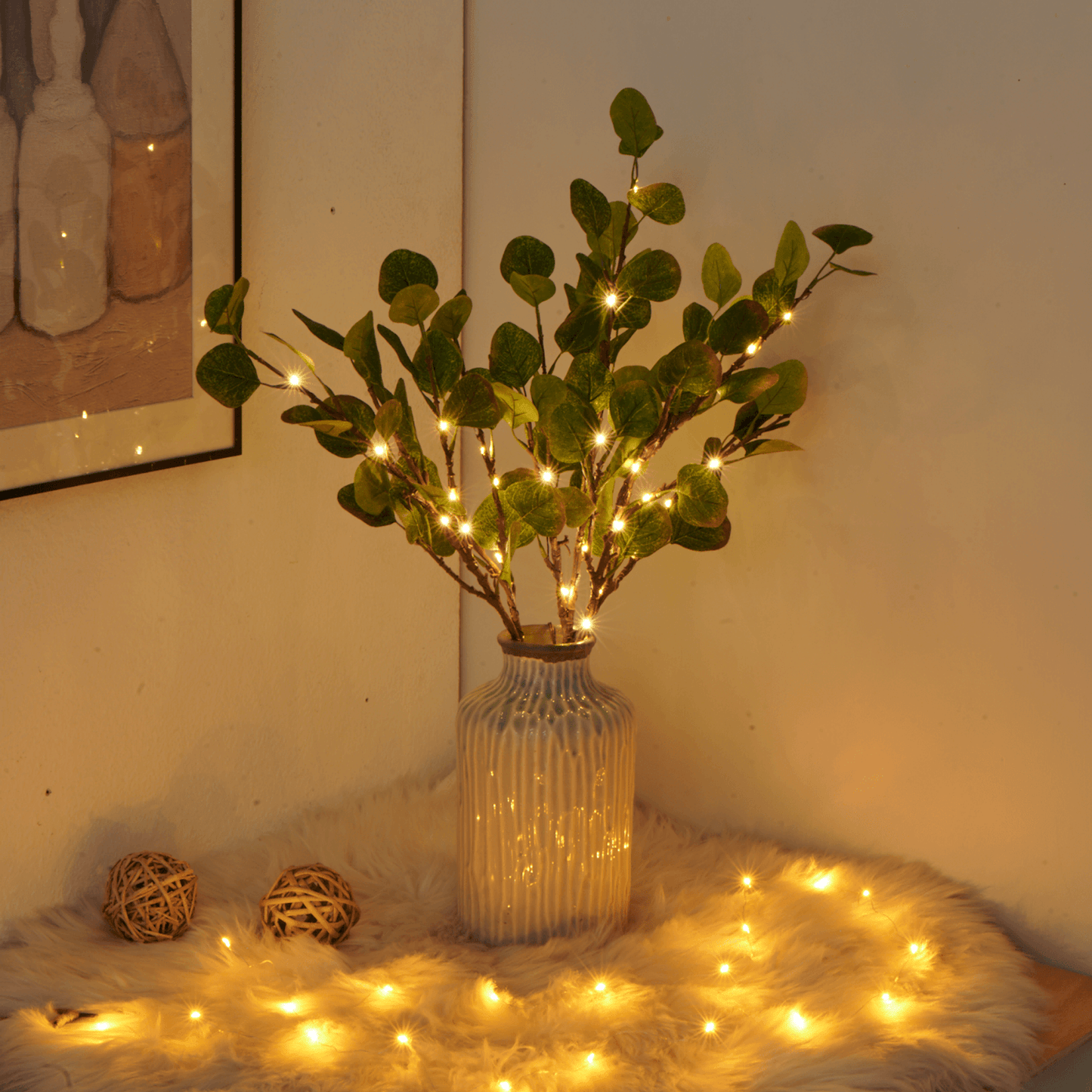 LED Twinkling Fairy Lights on Branch - Decorative String Lights for Indoor & Outdoor Use, Perfect for Parties and Home Decor