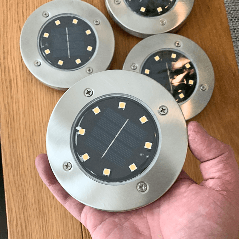 LED Ground Light Pack - Solar-Powered Outdoor Landscape Lighting for Pathways, Gardens, and Patios