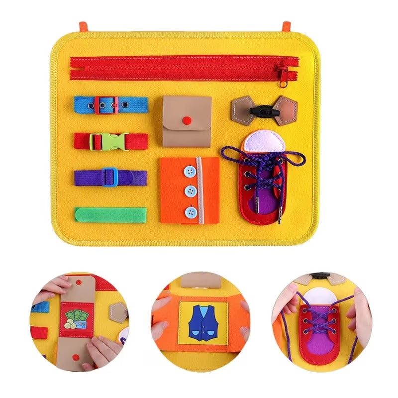 Portable Montessori Busy Board – Engaging Toddler Toy for Home & Travel